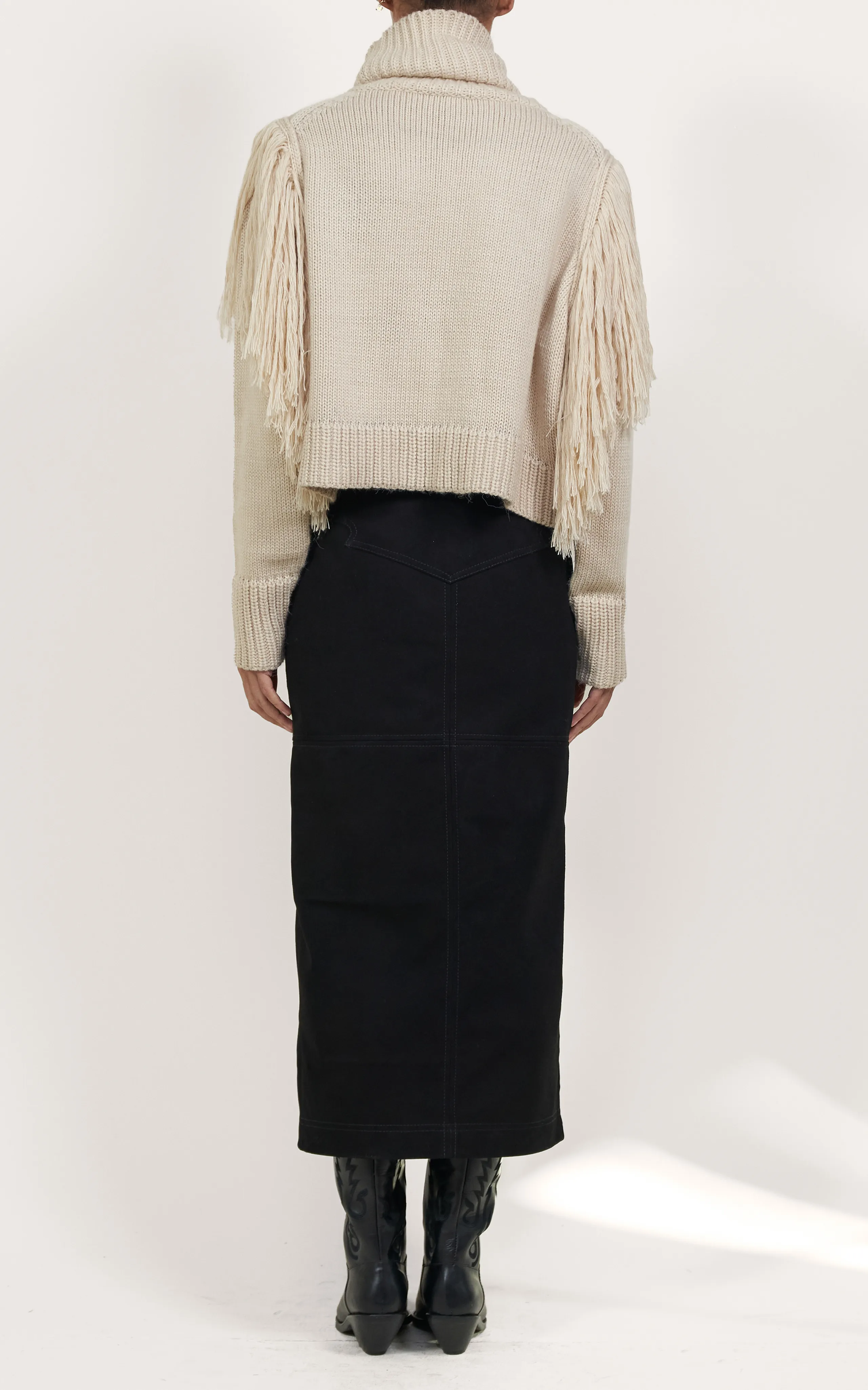 Johanna Ortiz Elegancia Natural Fringed Cashmere Sweater