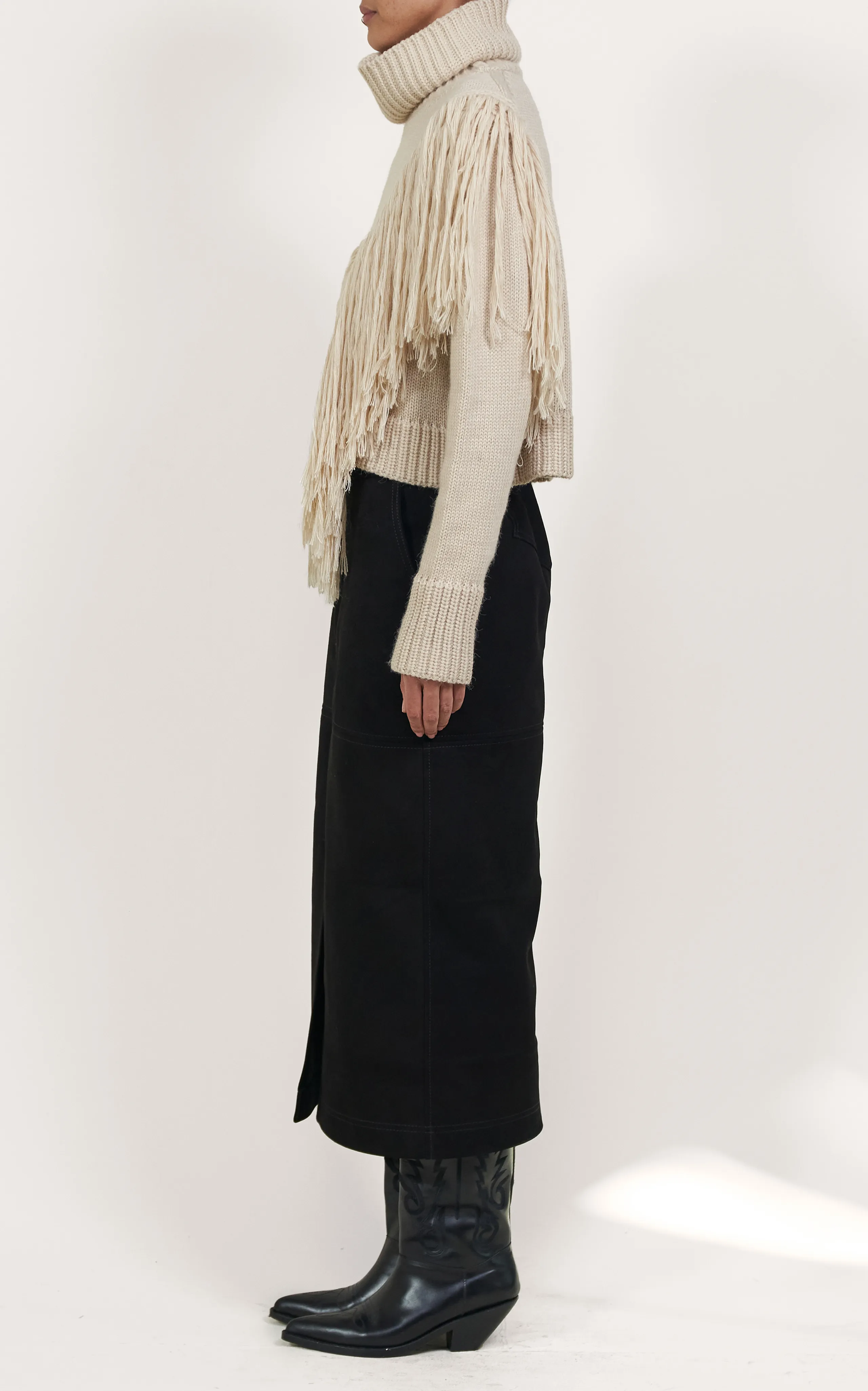 Johanna Ortiz Elegancia Natural Fringed Cashmere Sweater