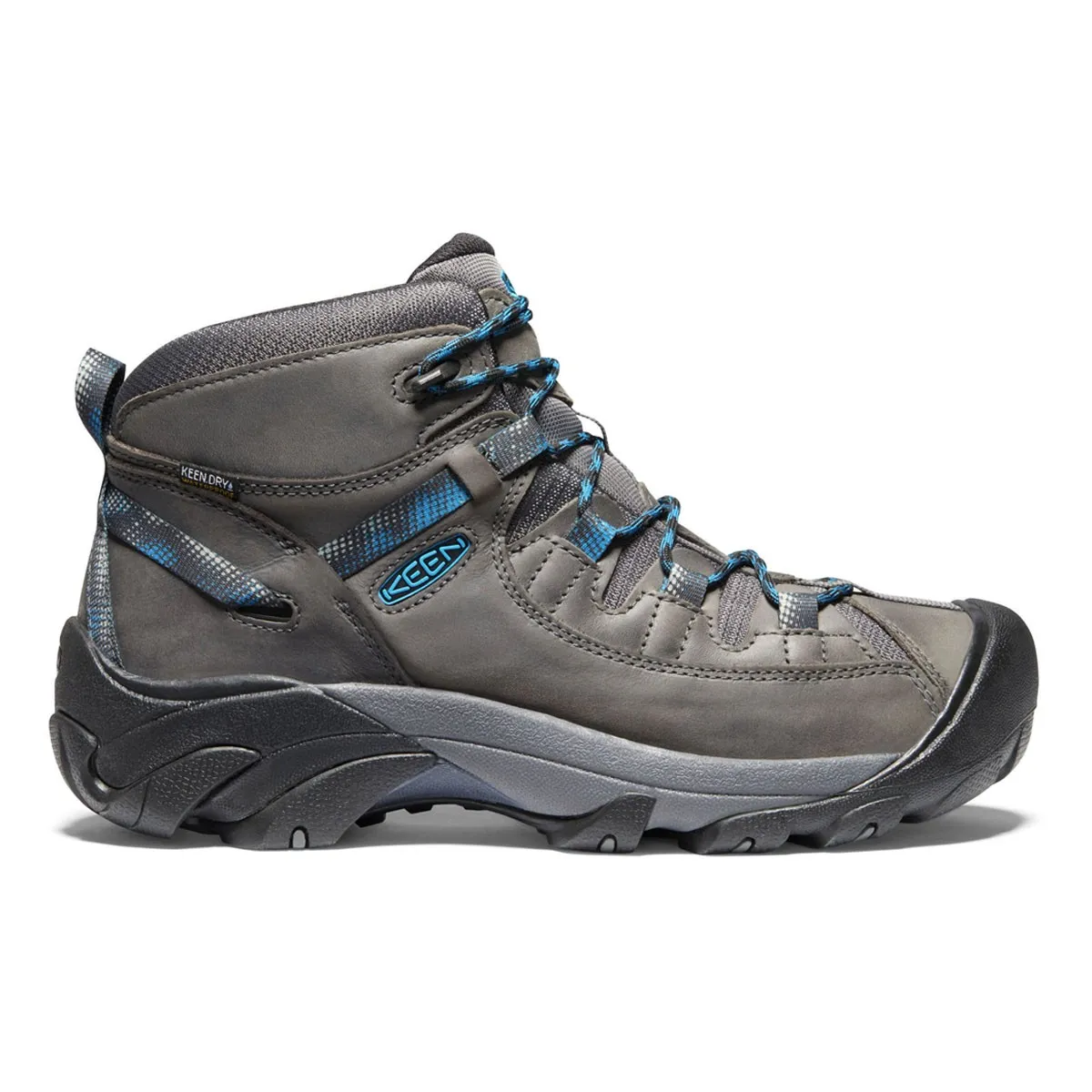 Keen Mens Targhee II Mid Waterproof- Grey/ Blue