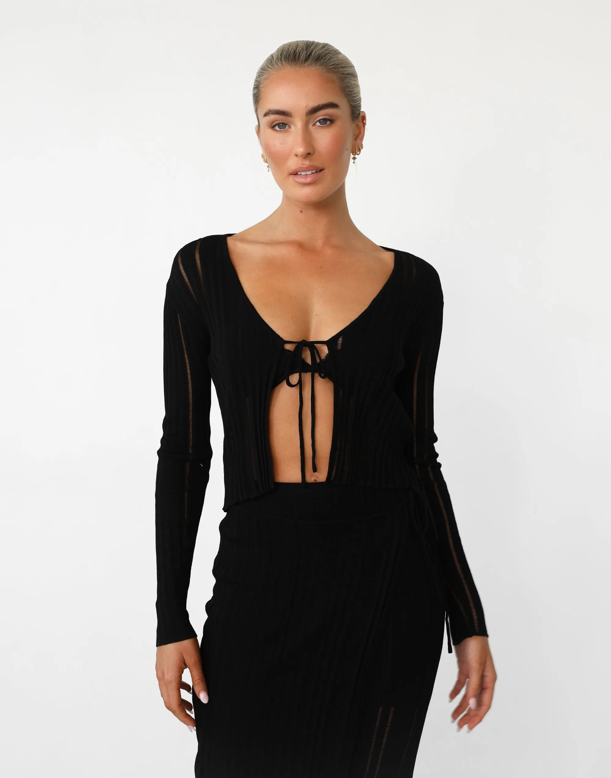 Krystelle Long Sleeve Top (Black)