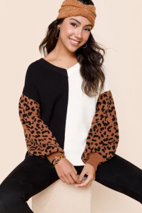 Lacie Leopard Color Block Sweater