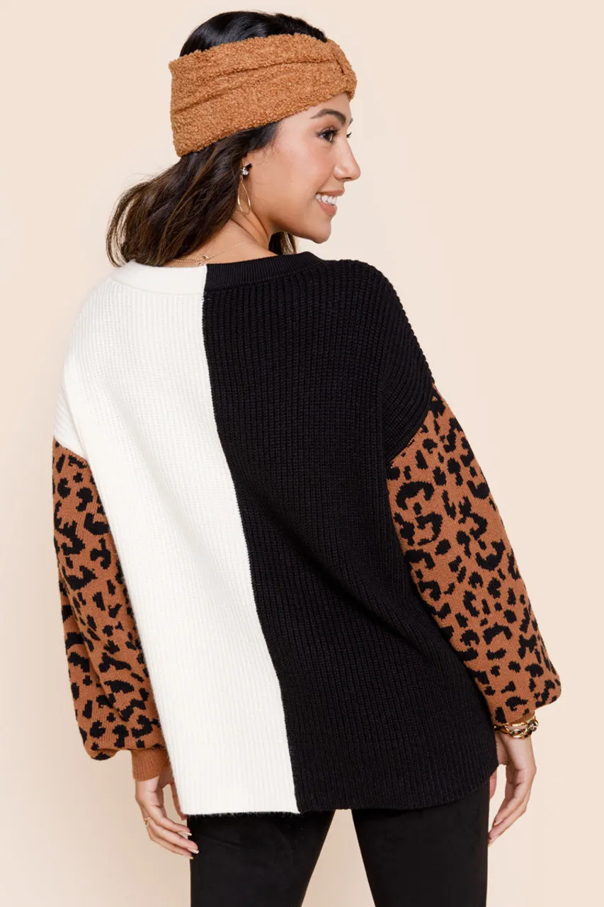 Lacie Leopard Color Block Sweater