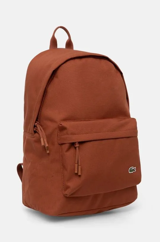 Lacoste backpack brown color smooth NU4592NE