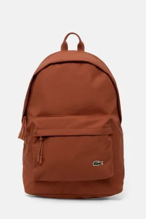 Lacoste backpack brown color smooth NU4592NE