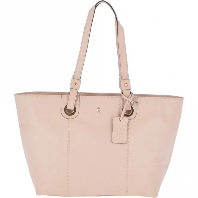 Large  Leather Tote Bag Panna Cotta Cream : 60252