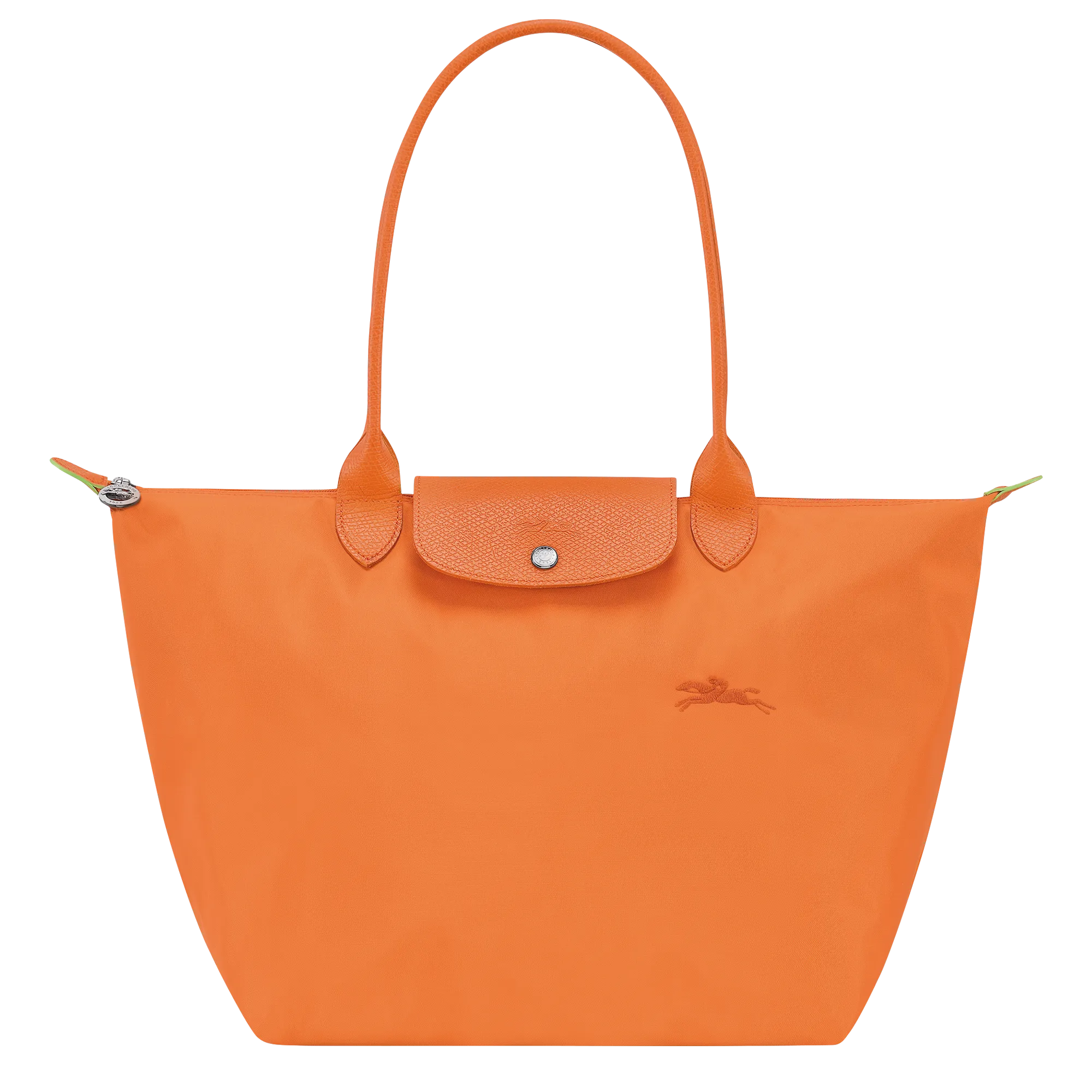 Le Pliage Green L Tote bag Orange - Recycled canvas