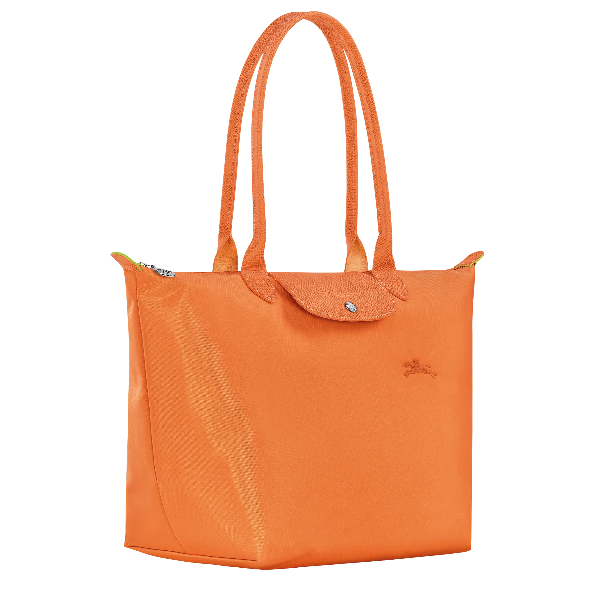 Le Pliage Green L Tote bag Orange - Recycled canvas