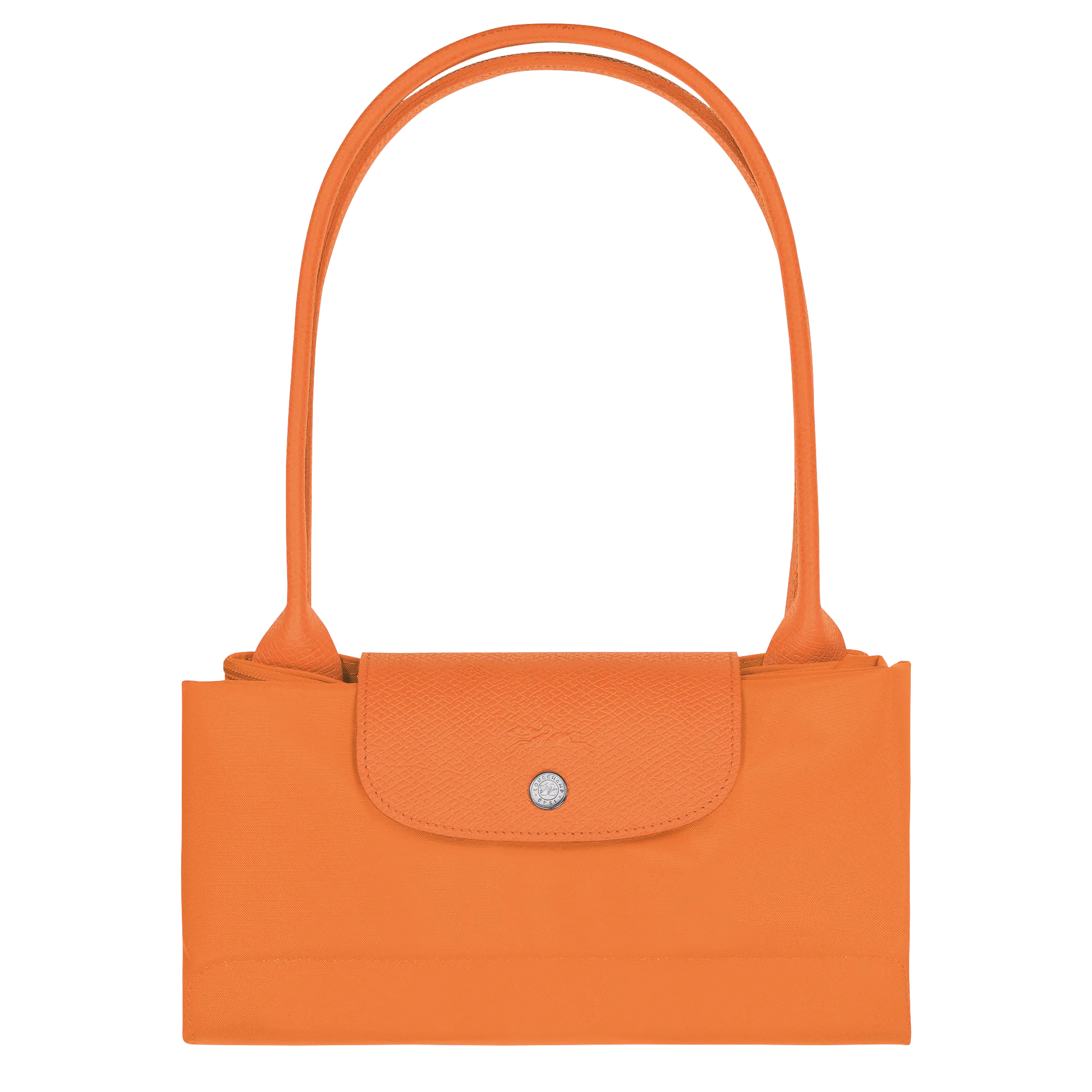 Le Pliage Green L Tote bag Orange - Recycled canvas