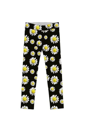 Little Oopsy Daisy Lucy Cute Black Floral Print Legging - Girls