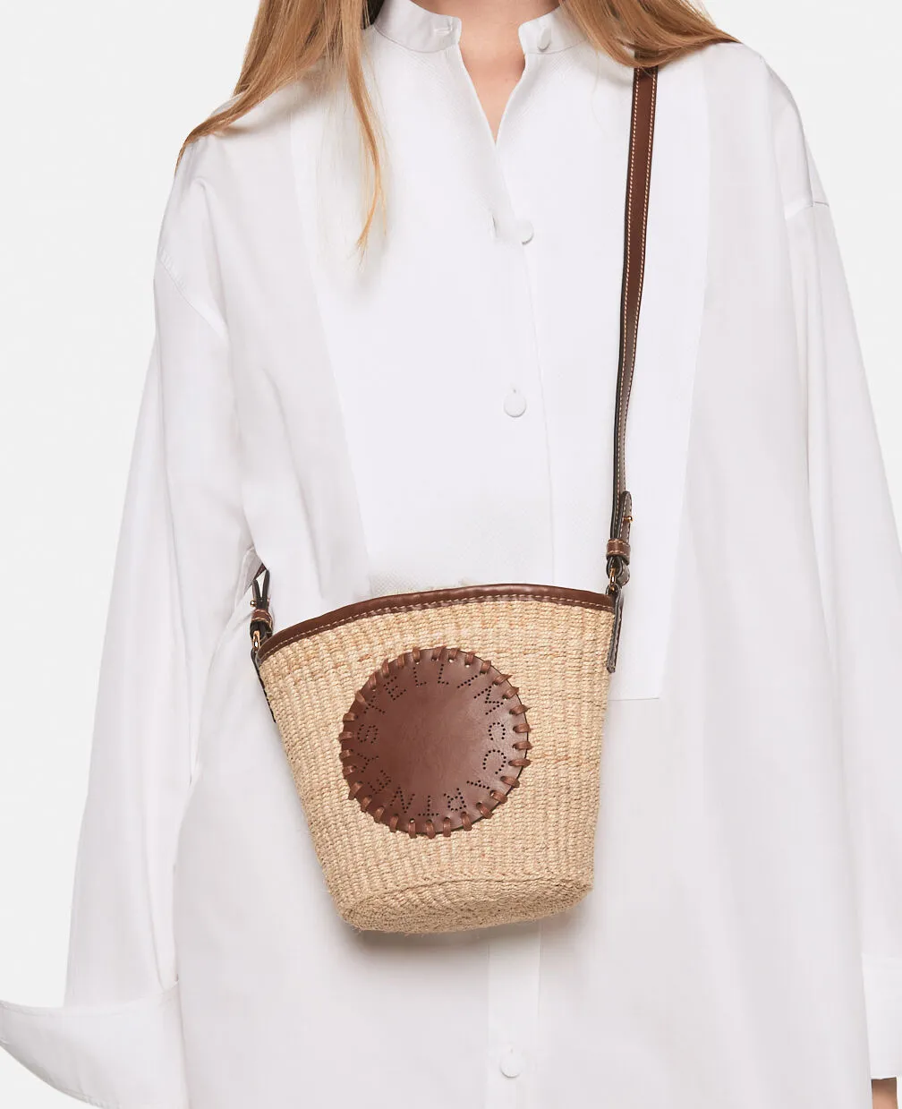 Logo Raffia Crossbody Bag