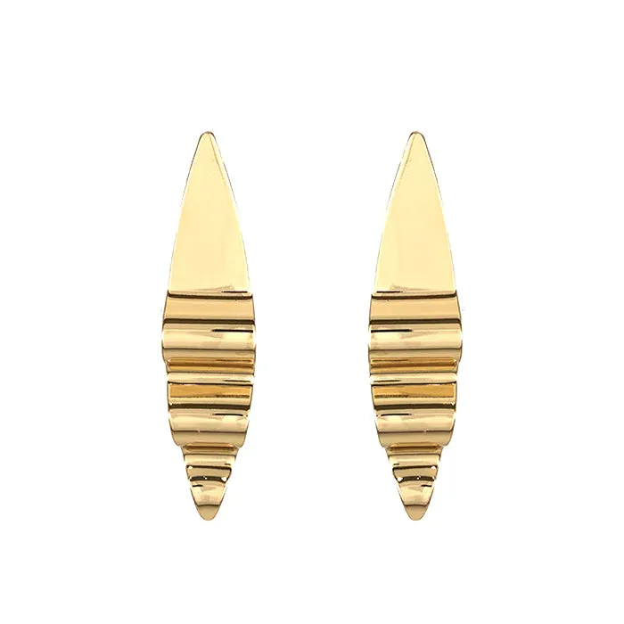 Long Oval Gold Earrings