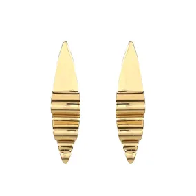 Long Oval Gold Earrings