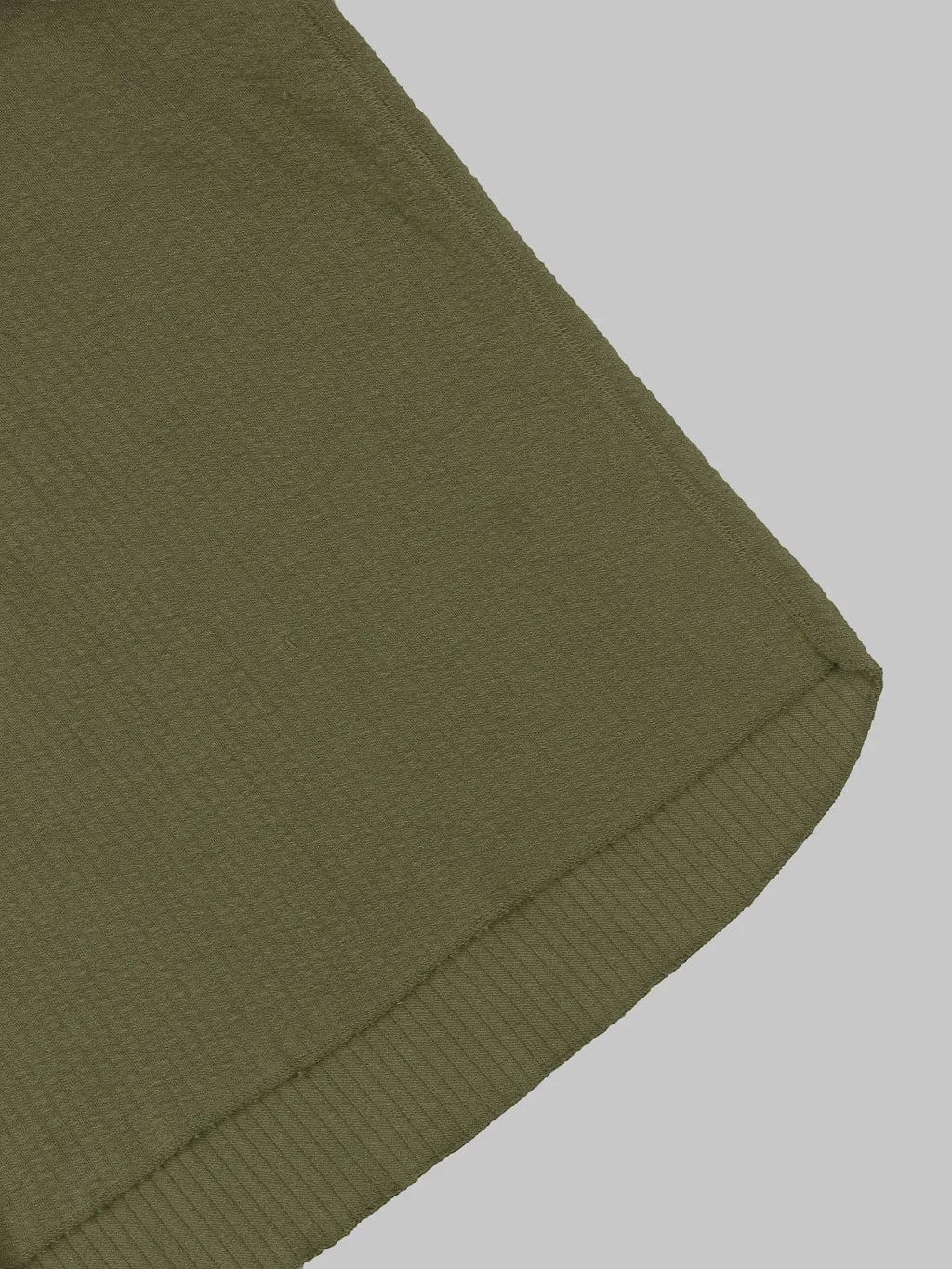 Loop & Weft Double Face Jacquard Henley Thermal Army Olive