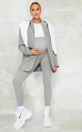 Maternity Grey Contour Rib Leggings