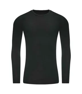 Mens active recycled base layer top jet black AWDis Cool