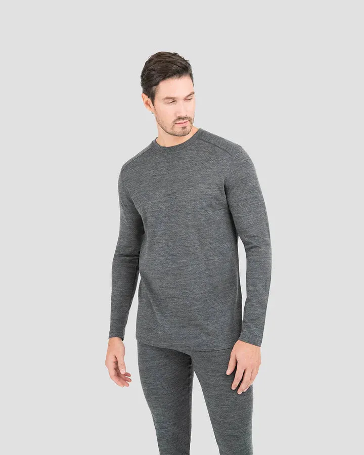 MEN'S MIDWEIGHT ULTRA MERINO WOOL BASELAYER CREW TOP XL CHARCOAL HEATHER