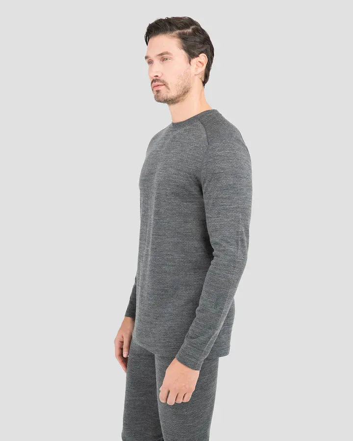 MEN'S MIDWEIGHT ULTRA MERINO WOOL BASELAYER CREW TOP XL CHARCOAL HEATHER