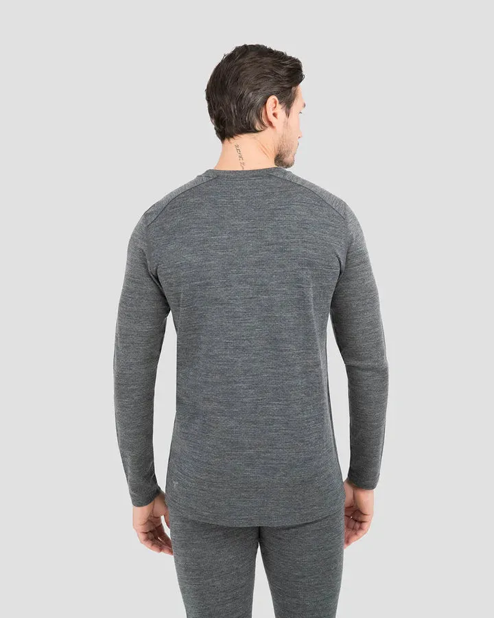 MEN'S MIDWEIGHT ULTRA MERINO WOOL BASELAYER CREW TOP XL CHARCOAL HEATHER