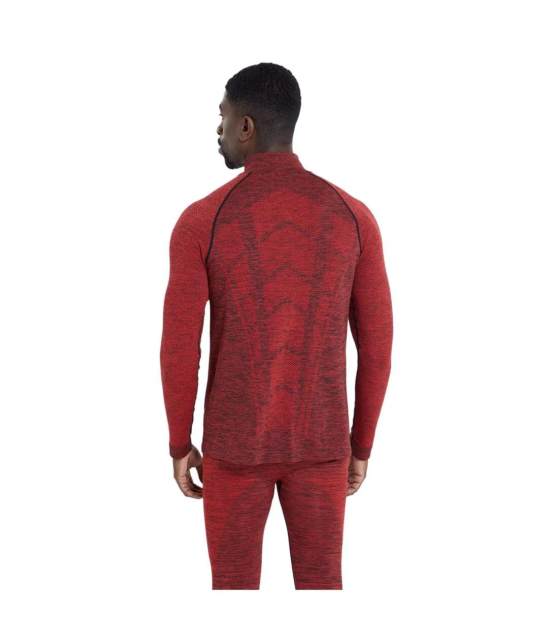 Mens slalom seamless base layer top red Mountain Warehouse