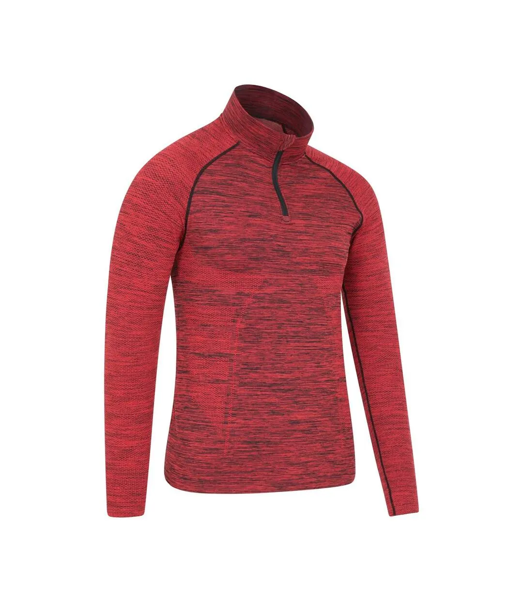 Mens slalom seamless base layer top red Mountain Warehouse