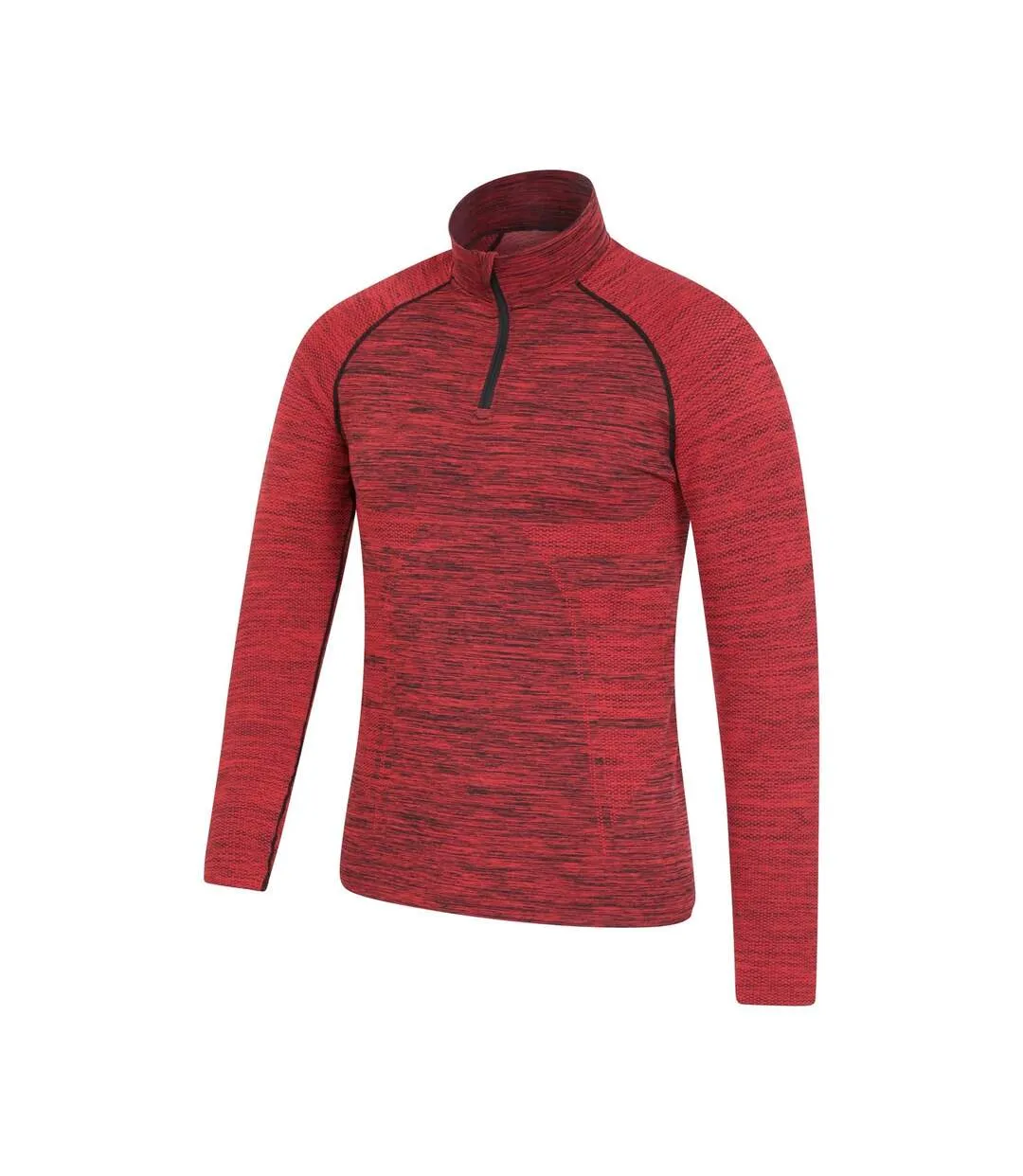 Mens slalom seamless base layer top red Mountain Warehouse