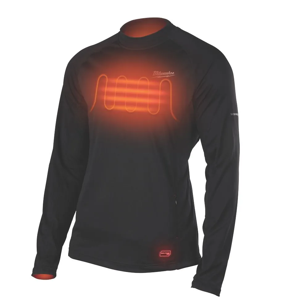 Milwaukee L4HBLB-301 4V Li-Ion RedLithium Long Sleeve Heated Base Layer Black Large 42" Chest - Bare - Screwfix