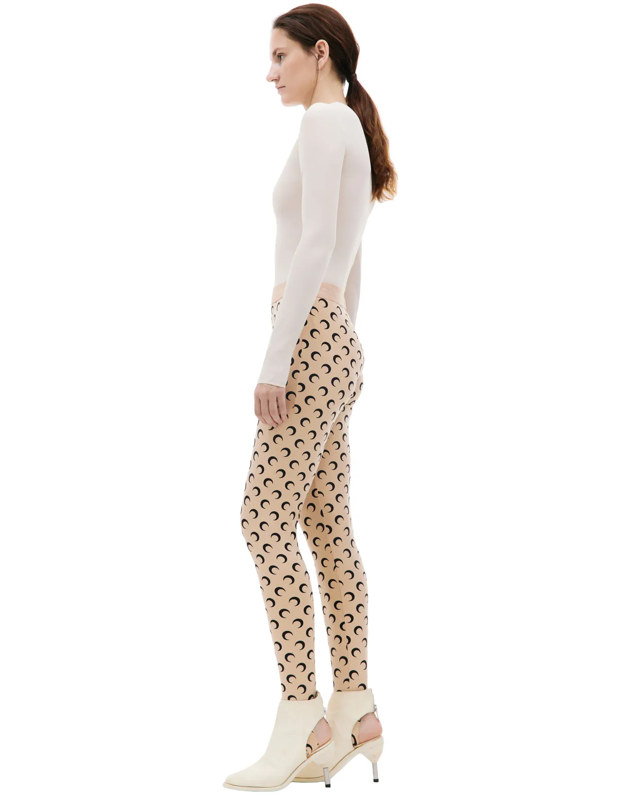 Moon all over logo leggings - Beige