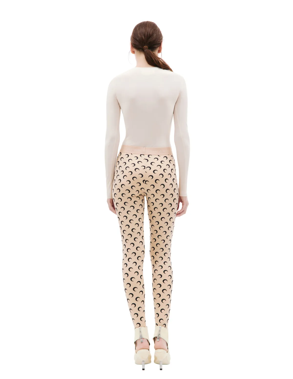 Moon all over logo leggings - Beige