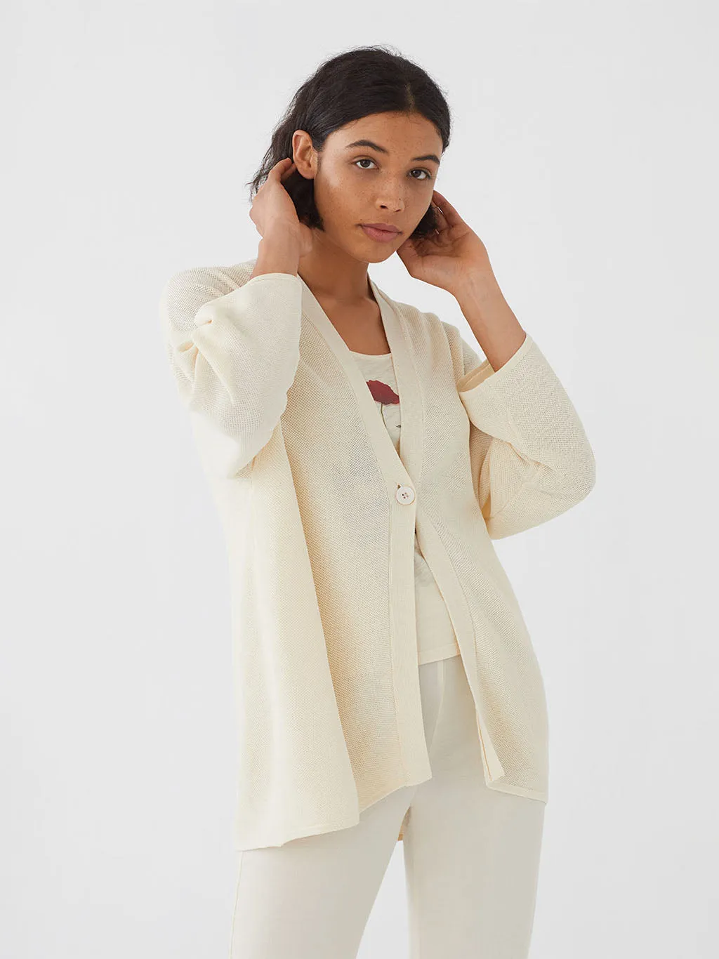 Nice Things Oversize Long Jacket Cream