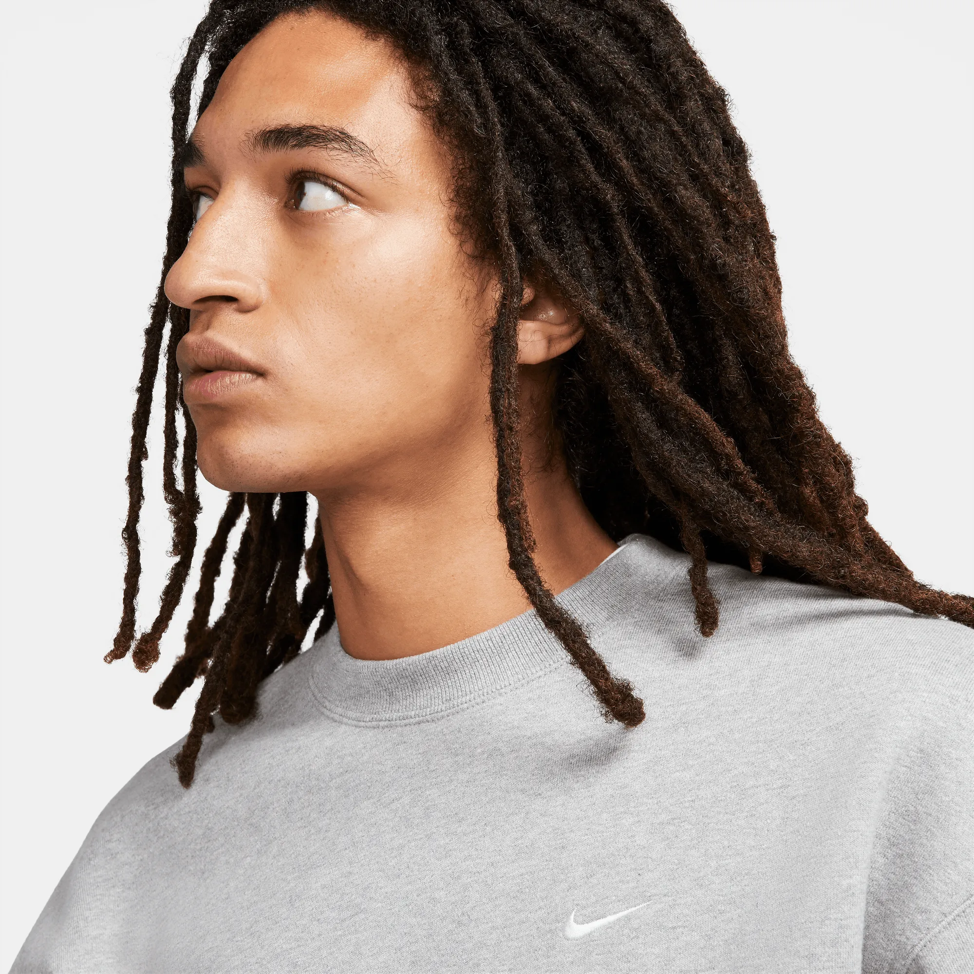 Nike Solo Swoosh Grey Fleece Crew