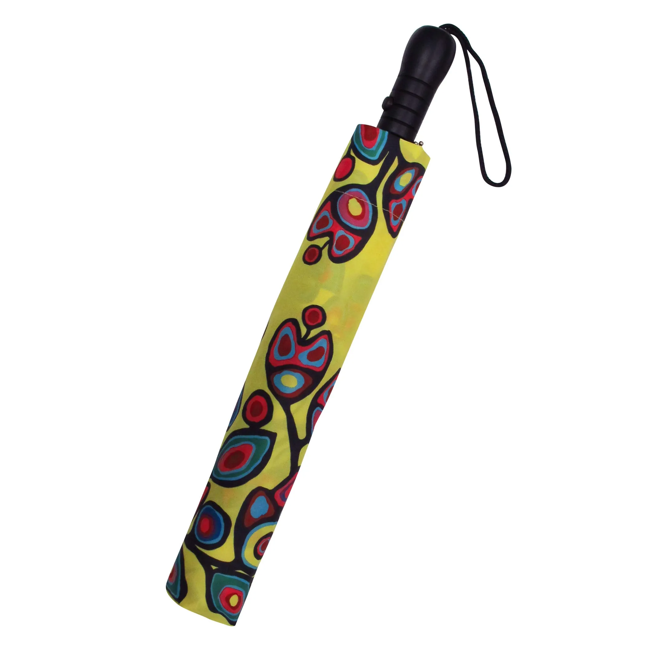 Norval Morrisseau Floral on Yellow Artist Collapsible Umbrella