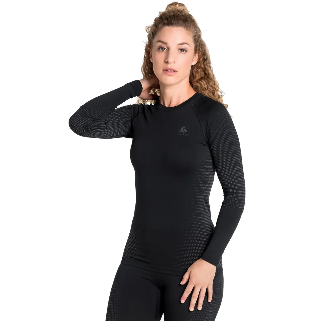 Odlo Women's Performance Warm ECO Long-Sleeve Base Layer Black - Graphite Grey | Buy Odlo Women's Performance Warm ECO