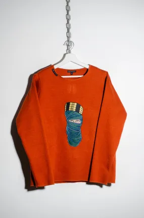 Orange Motif Sweater