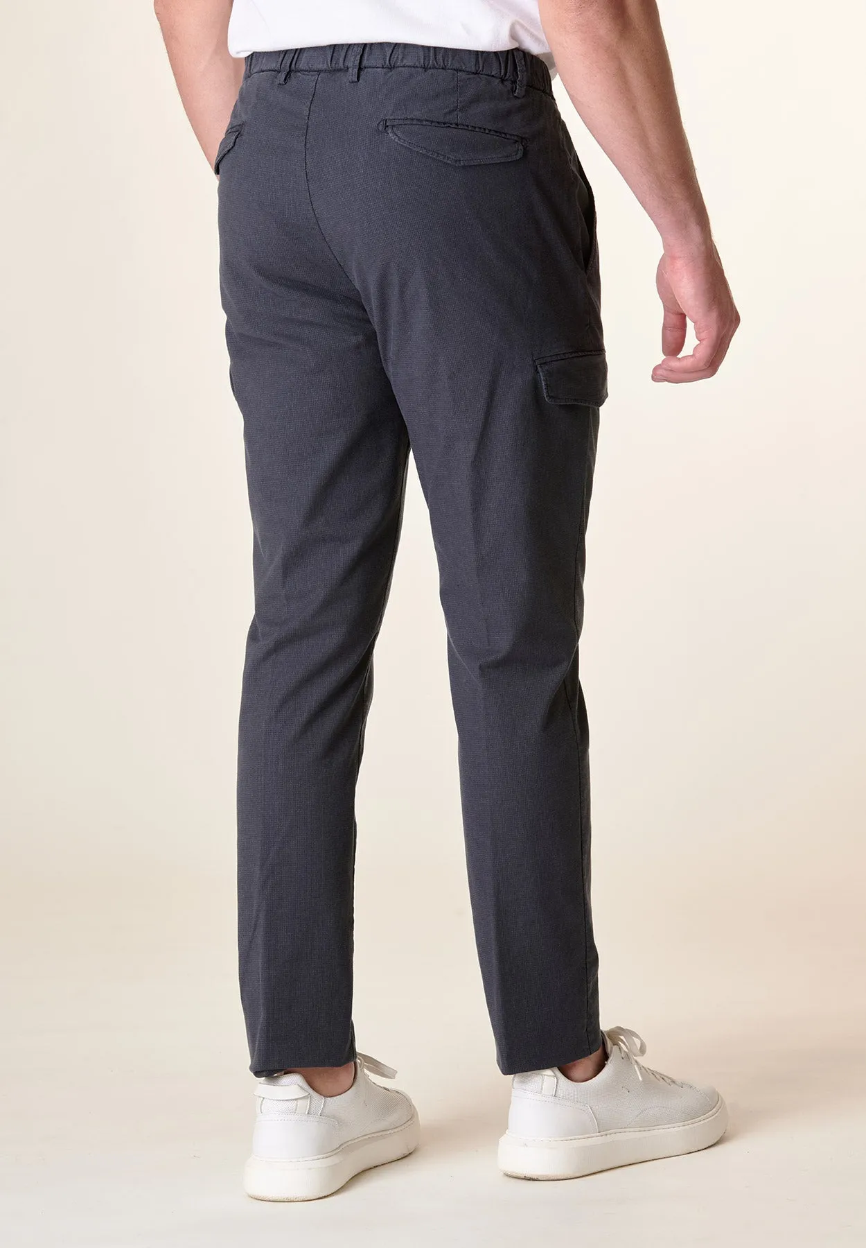 Pantalone blu tasconi coulisse vita elastica Slim