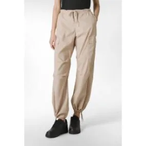 Pantalone cargo in popeline donna Beige