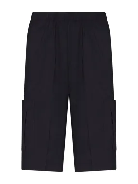 Pantalone corto Cargo in Super Fresh - Nero