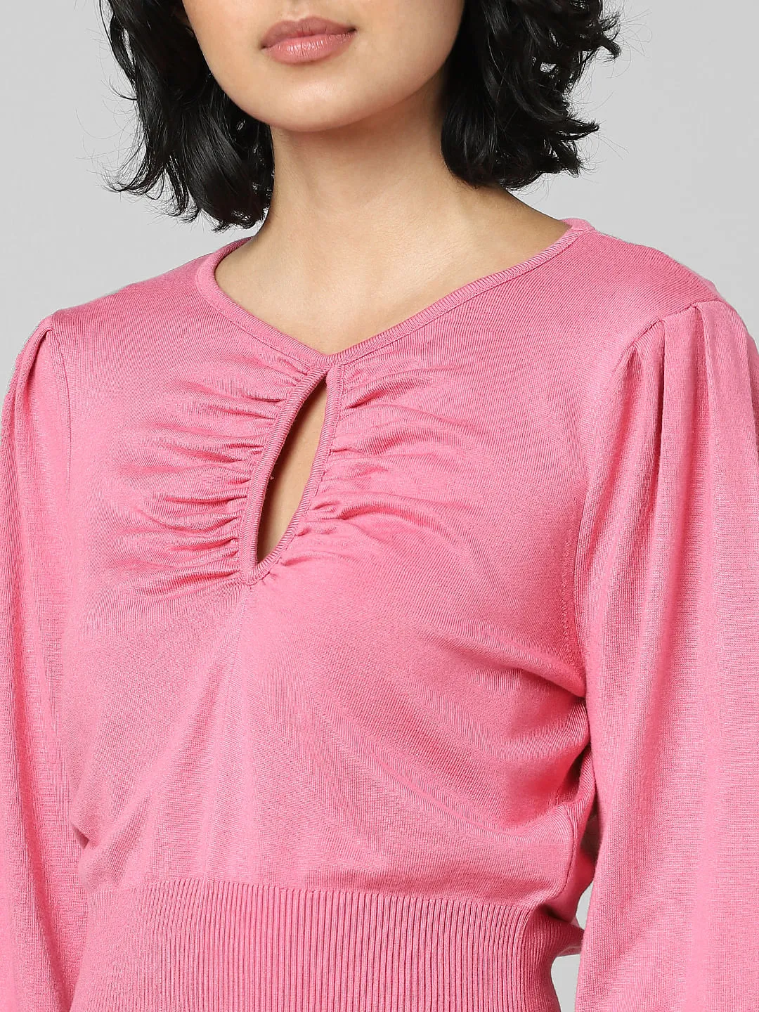 Pink Cut-Out Detail Pullover