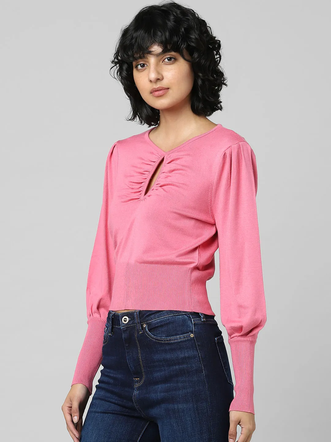 Pink Cut-Out Detail Pullover