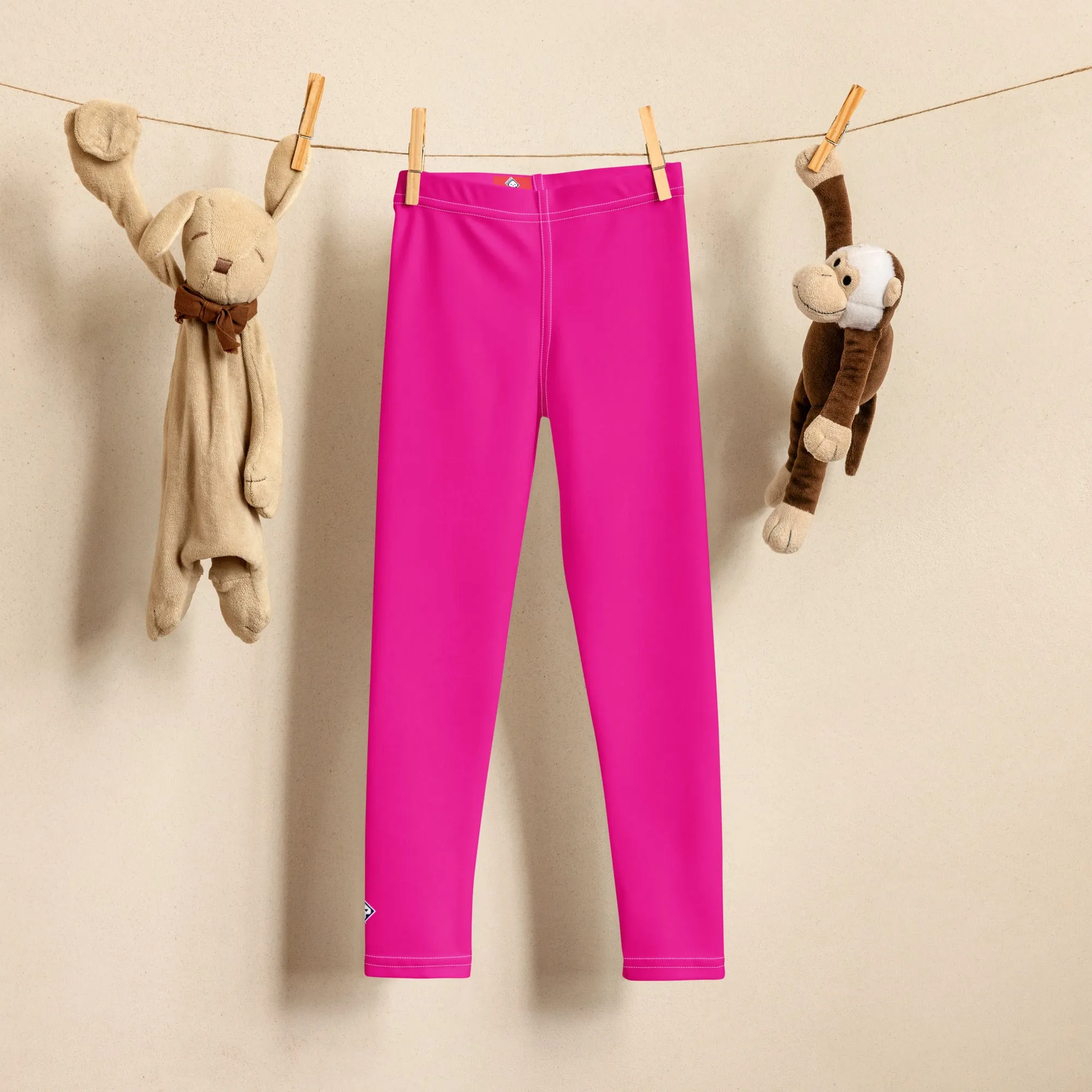 Playtime Ready: Solid Color Athletic Leggings for Boys - Hollywood Cerise