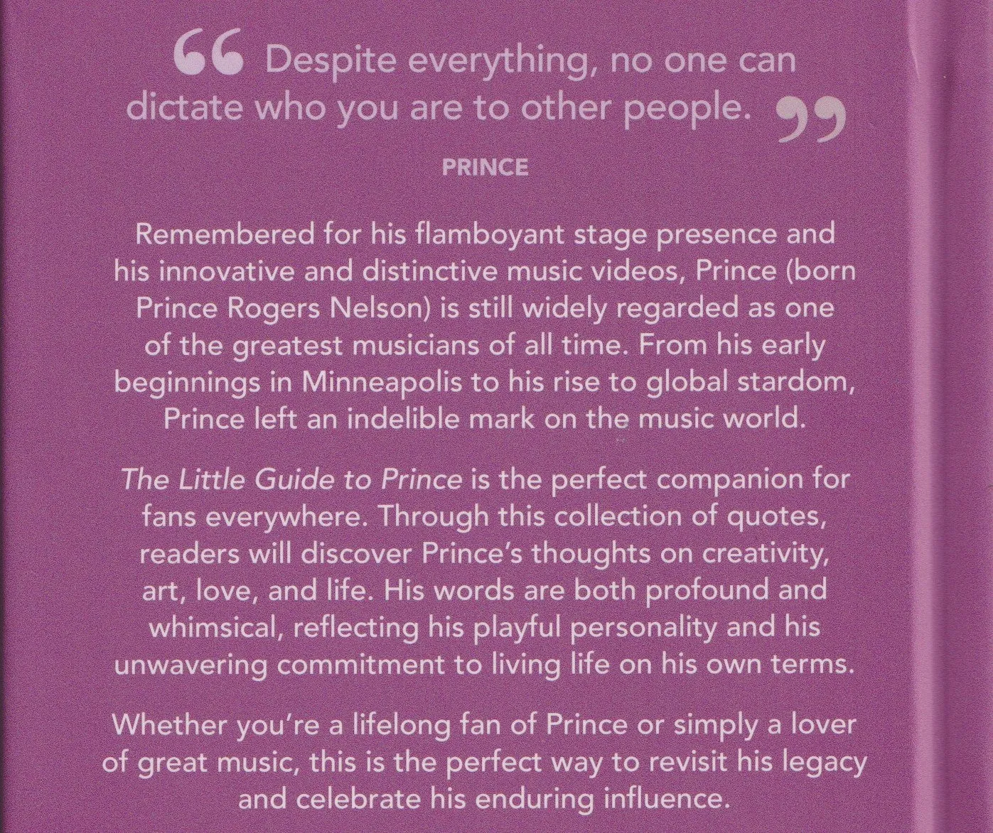 Prince – The Little Guide To Quotations Hardbacked Book