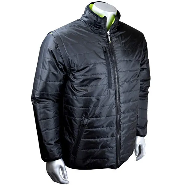 Radians Quilted Reversible Jacket with Zip-Off Sleeves and X-Back