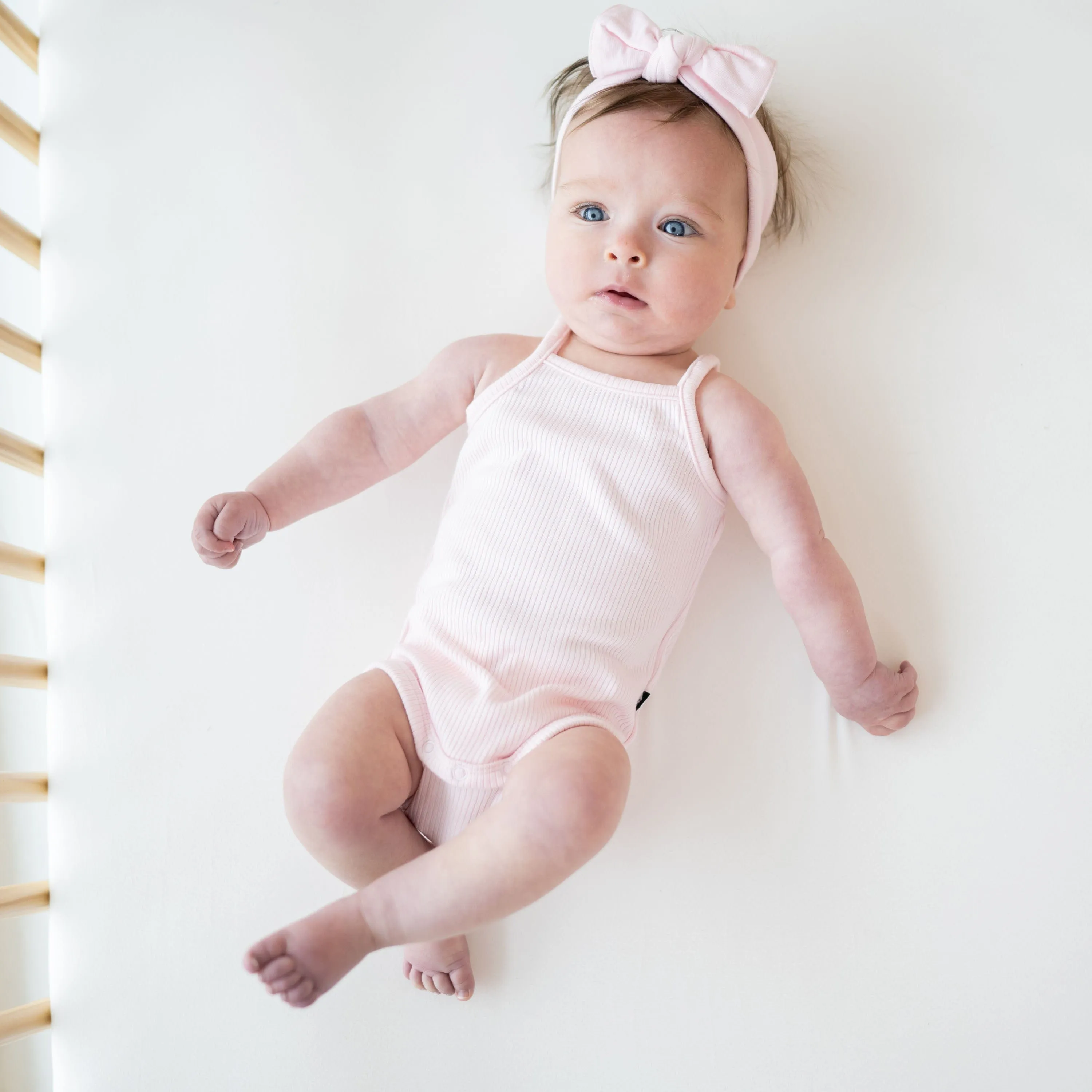 Ribbed Spaghetti Strap Bodysuit in Sakura