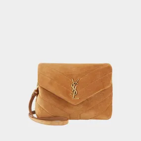 SAINT LAURENT Loulou Toy Suede Crossbody Bag - CINNAMON