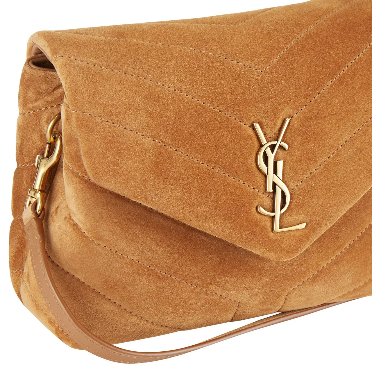 SAINT LAURENT Loulou Toy Suede Crossbody Bag - CINNAMON