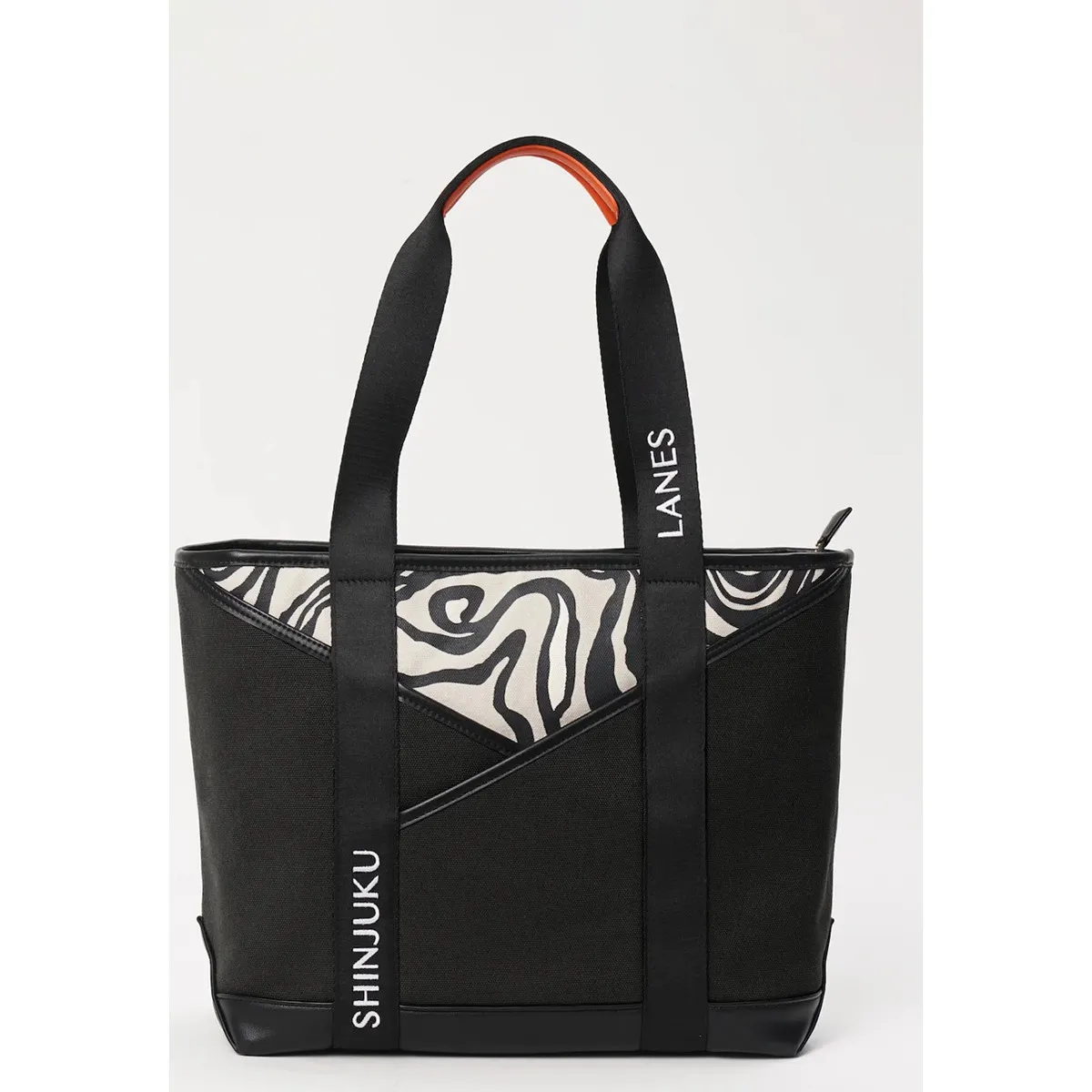 Shinjuku Lanes - Origami Pocket Tote - Black Terrain Print