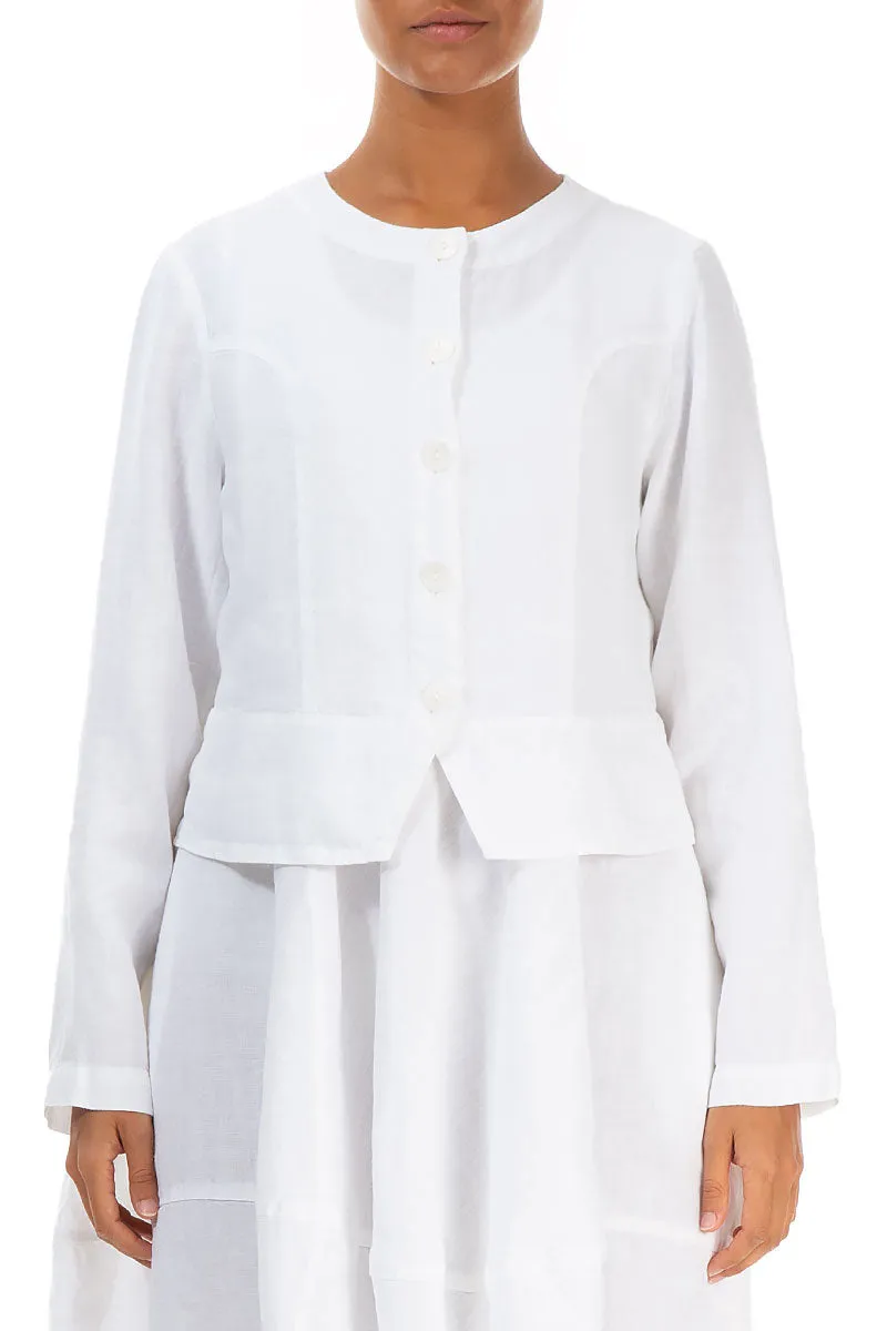 Short White Linen Jacket