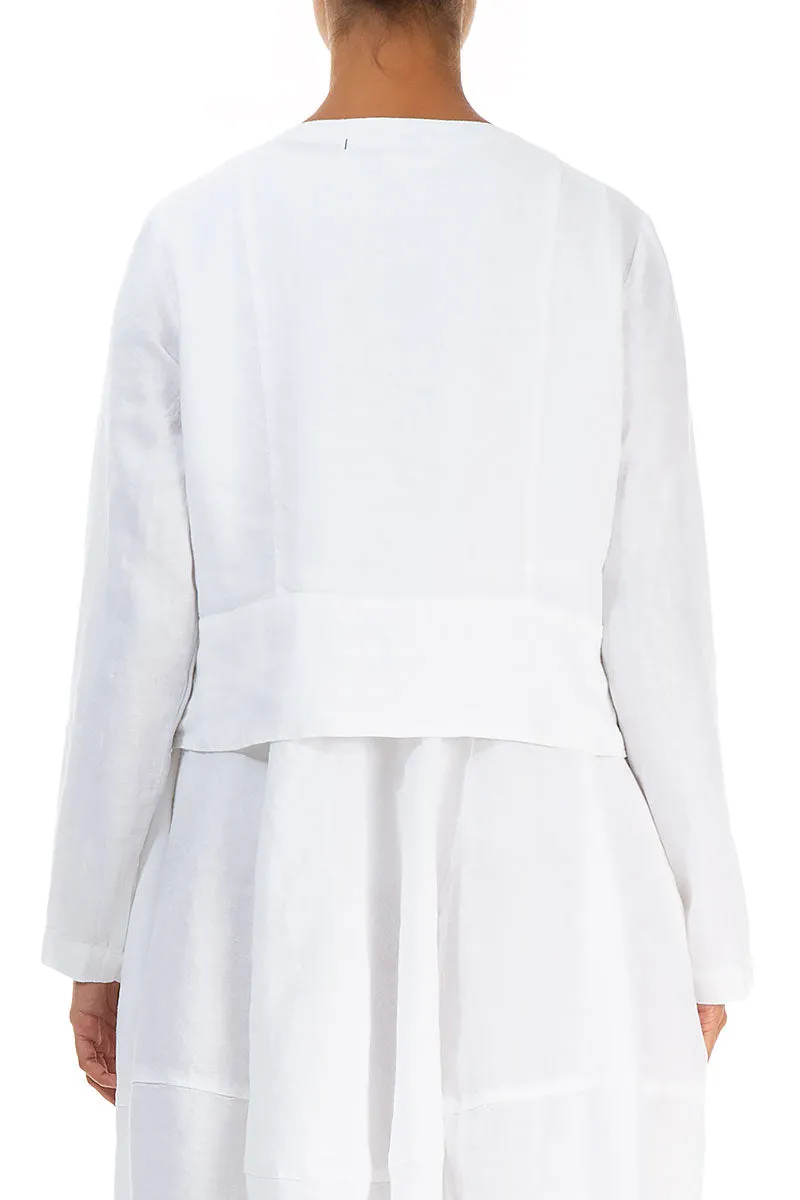 Short White Linen Jacket