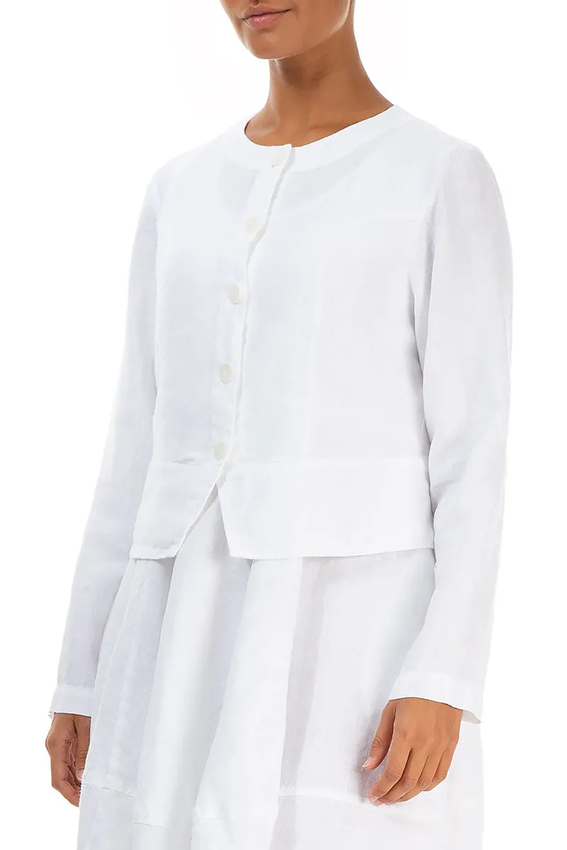 Short White Linen Jacket