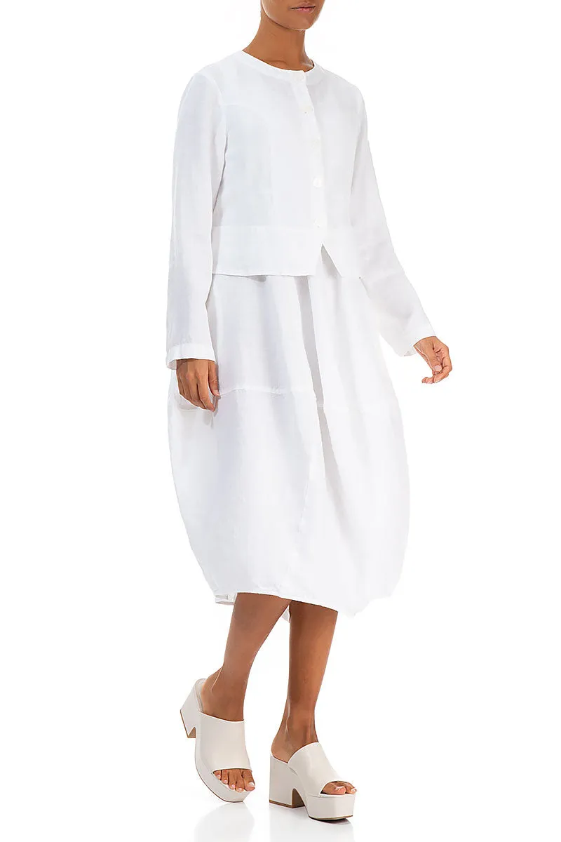 Short White Linen Jacket