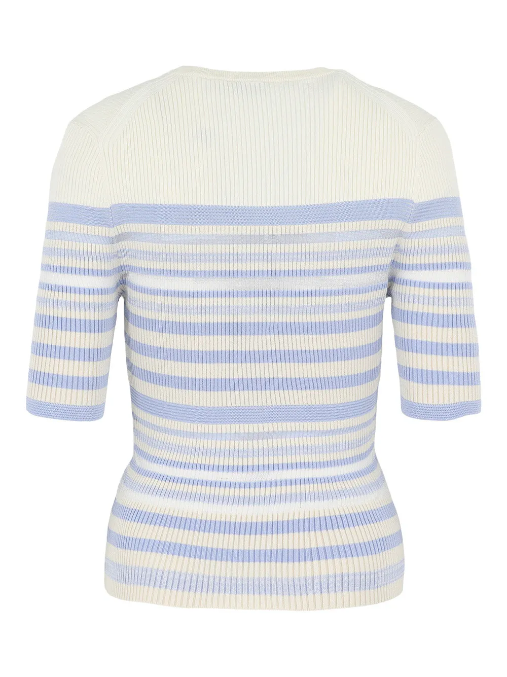 Simkhai Elena Short Sleeve Top in French Blue Stripe